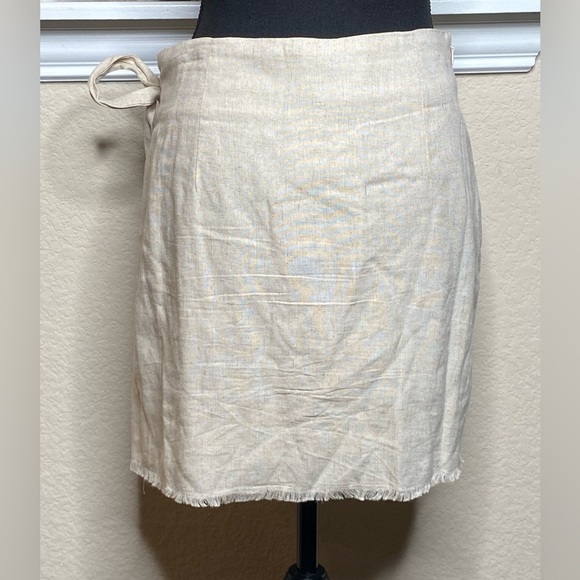 Fashion On Earth Mini Wrap Skirt Linen/Viscose Blend Size L - Picture 5 of 10